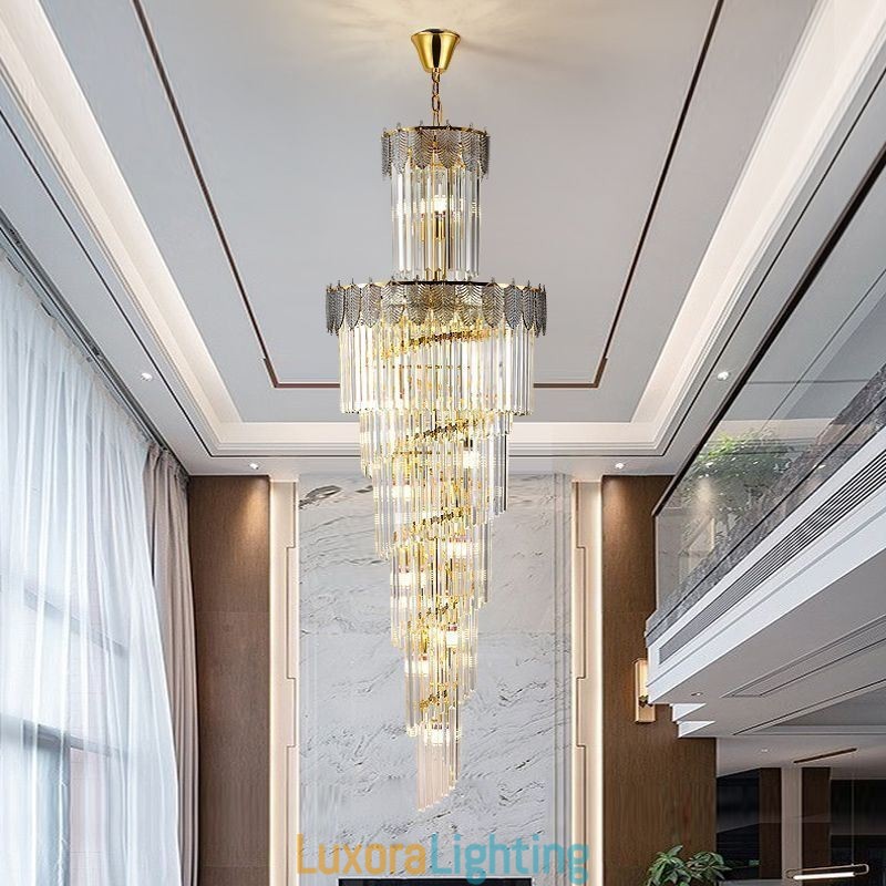 Designer Touch Decorative Tapered Crystal Pendant Light Duplex Ceiling Light