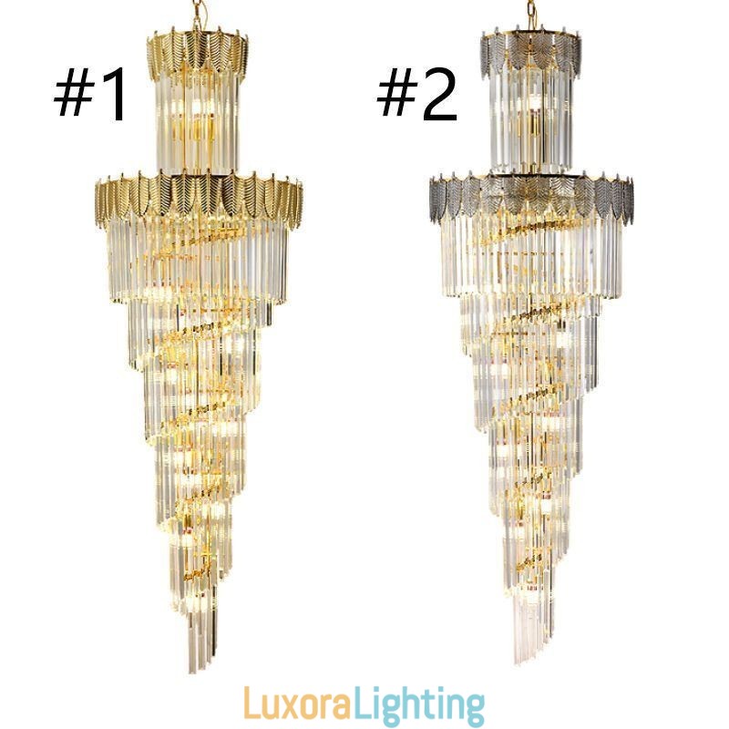 Designer Touch Decorative Tapered Crystal Pendant Light Duplex Ceiling Light