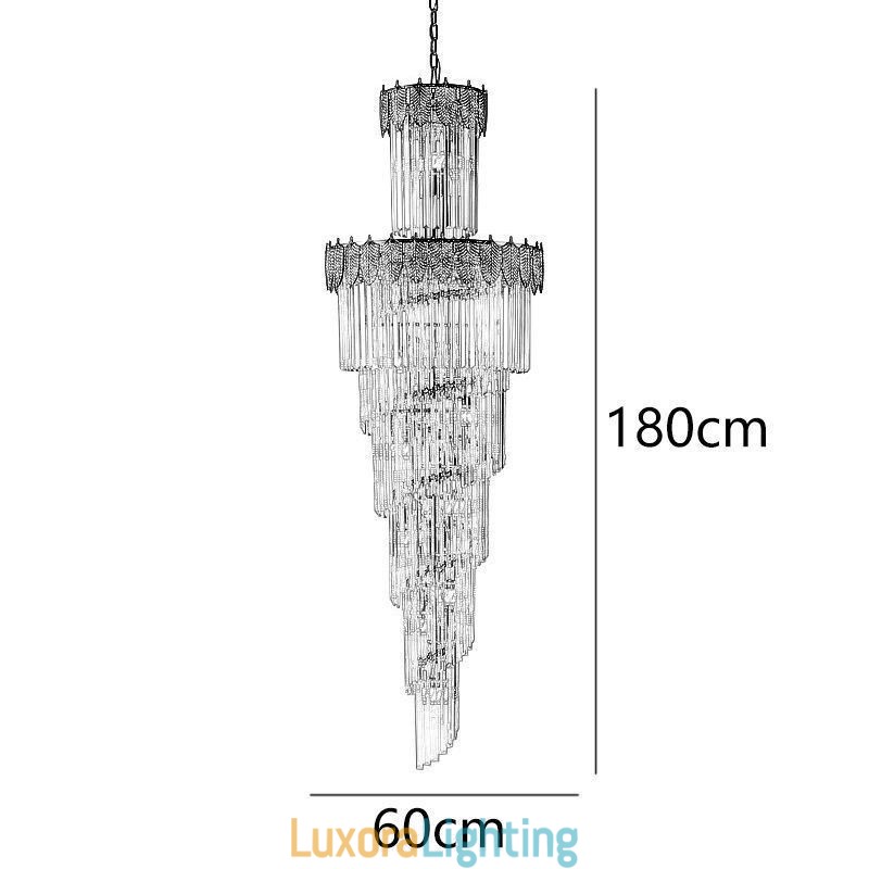 Designer Touch Decorative Tapered Crystal Pendant Light Duplex Ceiling Light