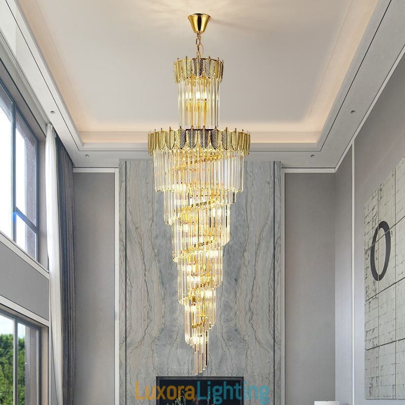 Designer Touch Decorative Tapered Crystal Pendant Light Duplex Ceiling Light