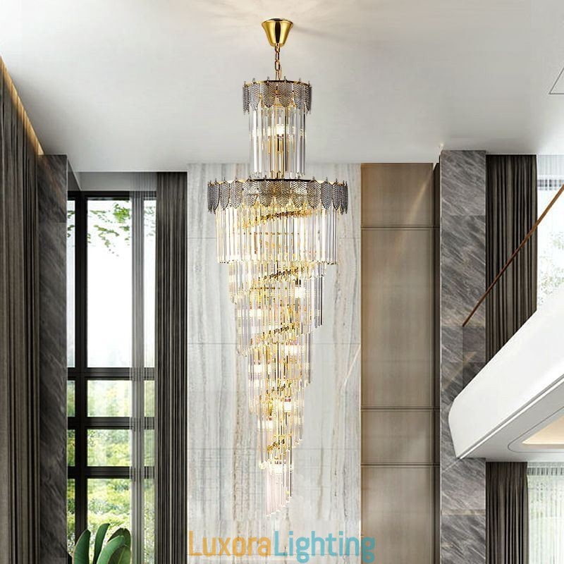 Designer Touch Decorative Tapered Crystal Pendant Light Duplex Ceiling Light