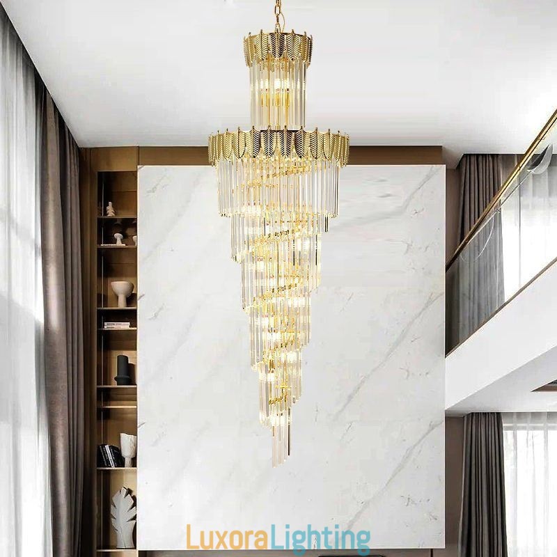 Designer Touch Decorative Tapered Crystal Pendant Light Duplex Ceiling Light