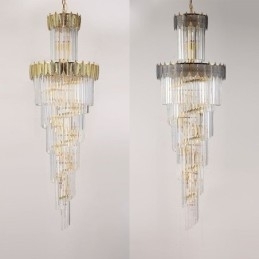 Designer Touch Decorative Tapered Crystal Pendant Light Duplex Ceiling Light