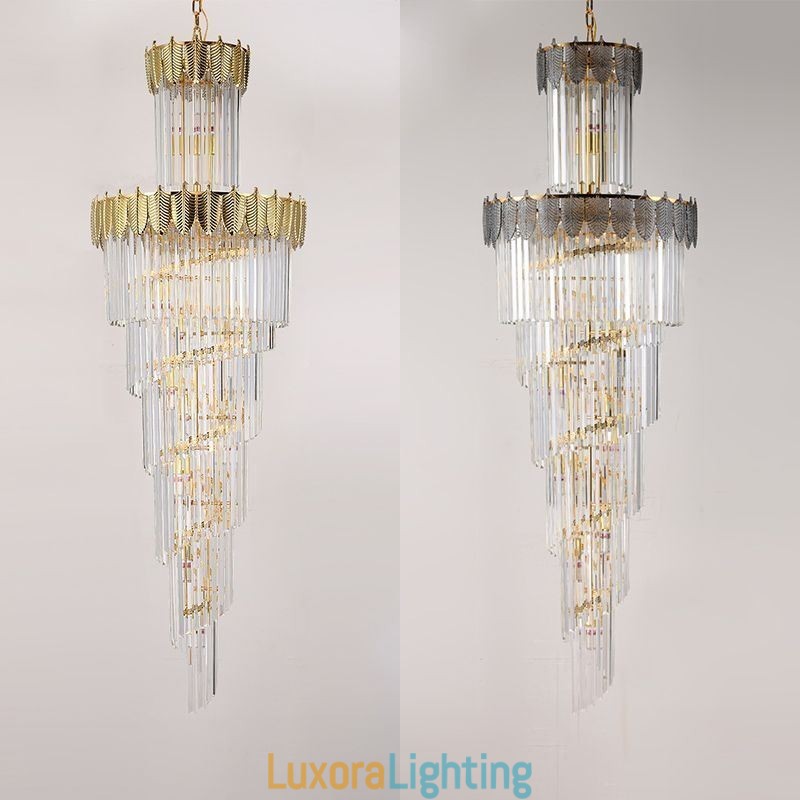 Designer Touch Decorative Tapered Crystal Pendant Light Duplex Ceiling Light