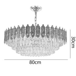 Designer Touch Decorative Golden Feather Crystal Pendant Light Duplex Ceiling Light