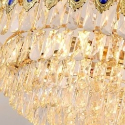 Designer Touch Decorative Golden Feather Crystal Pendant Light Duplex Ceiling Light