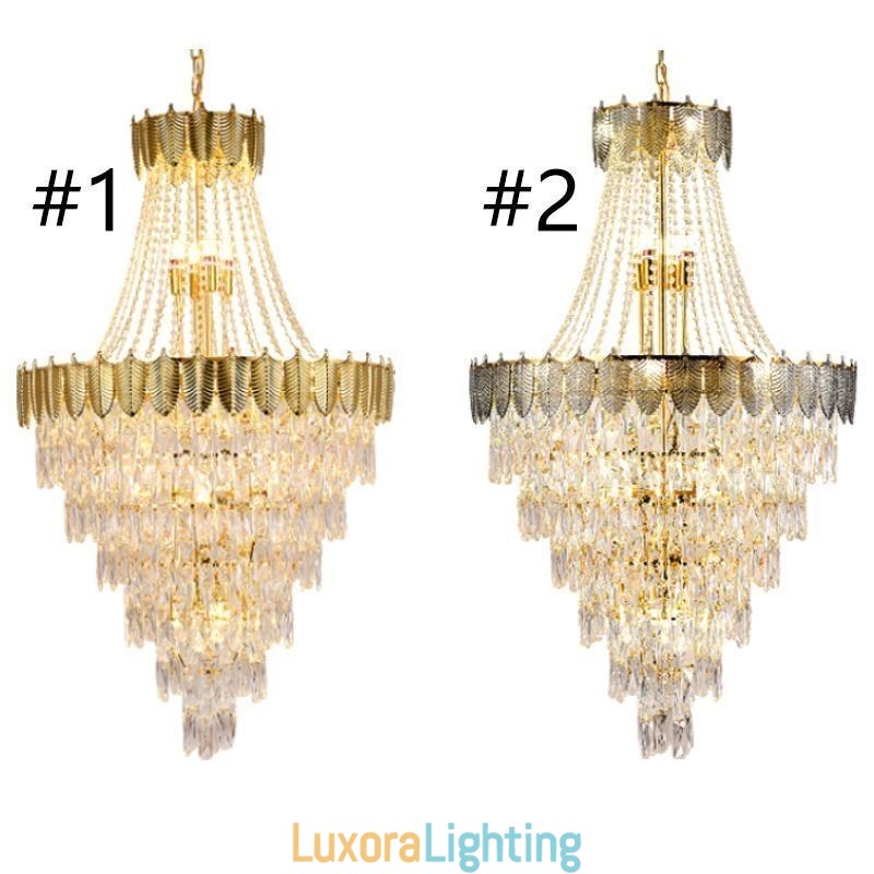 Designer Touch Decorative Tapered Crystal Pendant Light Eye catching Duplex Ceiling Light
