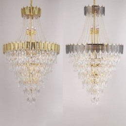 Designer Touch Decorative Tapered Crystal Pendant Light Eye catching Duplex Ceiling Light