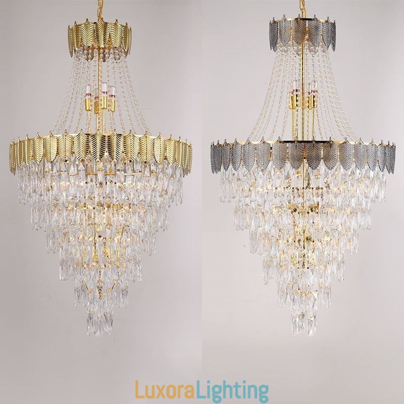 Designer Touch Decorative Tapered Crystal Pendant Light Eye catching Duplex Ceiling Light