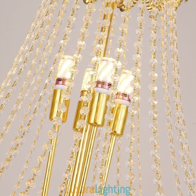 Designer Touch Decorative Tapered Crystal Pendant Light Eye catching Duplex Ceiling Light
