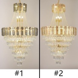 Designer Touch Decorative Tapered Crystal Pendant Light Exquisite Duplex Ceiling Light