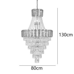 Designer Touch Decorative Tapered Crystal Pendant Light Exquisite Duplex Ceiling Light