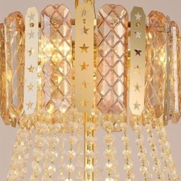 Designer Touch Decorative Tapered Crystal Pendant Light Exquisite Duplex Ceiling Light