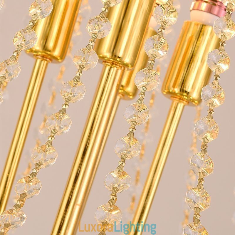 Designer Touch Decorative Tapered Crystal Pendant Light Exquisite Duplex Ceiling Light