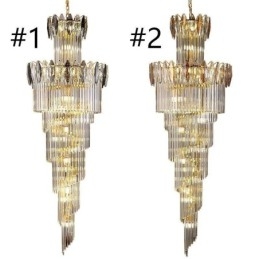 Designer Touch Decorative Crystal Pendant Light Duplex Tapered Ceiling Light 70cm