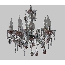 Designer Touch Decorative Modern Silver Acrylic Crystal Style Chandelier With 5 Lights