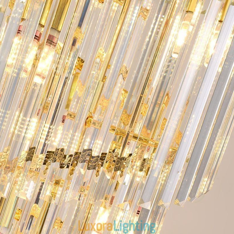 Designer Touch Decorative Crystal Pendant Light Duplex Tapered Ceiling Light 70cm