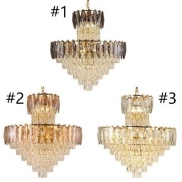 Designer Touch Decorative Tapered Crystal Pendant Light Duplex Ceiling Light 80cm