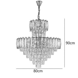 Designer Touch Decorative Tapered Crystal Pendant Light Duplex Ceiling Light 80cm
