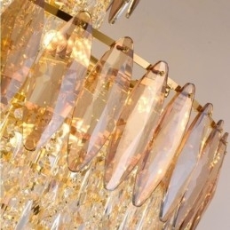 Designer Touch Decorative Tapered Crystal Pendant Light Duplex Ceiling Light 80cm