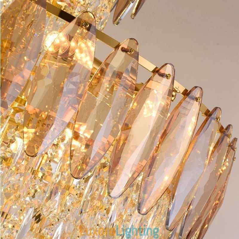 Designer Touch Decorative Tapered Crystal Pendant Light Duplex Ceiling Light 80cm