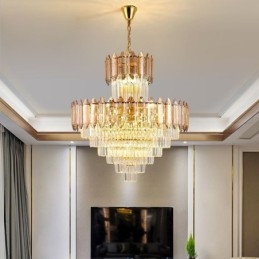 Designer Touch Decorative Tapered Crystal Pendant Light Duplex Ceiling Light