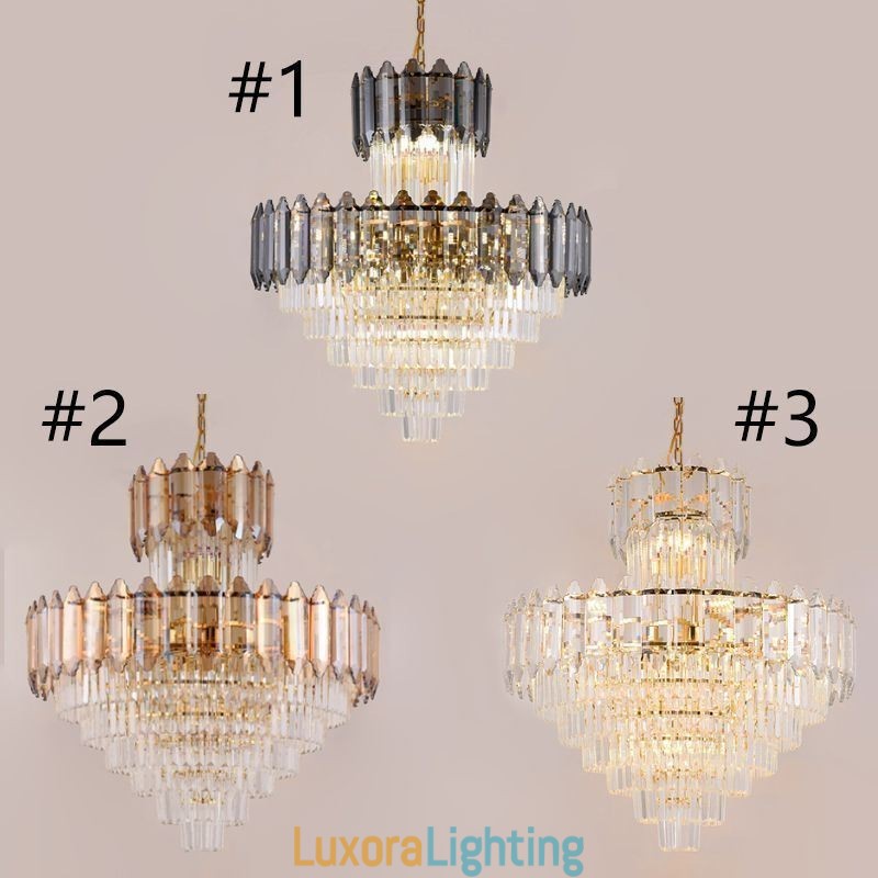 Designer Touch Decorative Tapered Crystal Pendant Light Duplex Ceiling Light