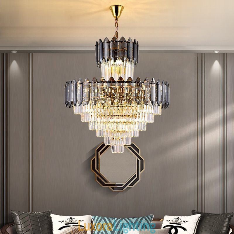 Designer Touch Decorative Tapered Crystal Pendant Light Duplex Ceiling Light