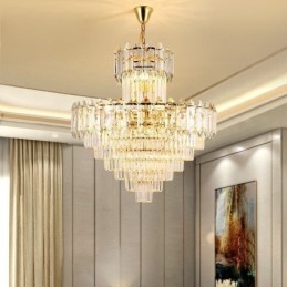 Designer Touch Decorative Tapered Crystal Pendant Light Duplex Ceiling Light
