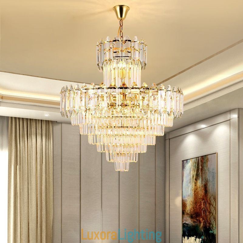 Designer Touch Decorative Tapered Crystal Pendant Light Duplex Ceiling Light
