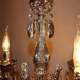 Designer Touch Decorative Modern Silver Acrylic Crystal Style Chandelier With 5 Lights