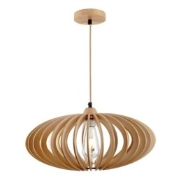 Designer Touch Decorative Log Basswood Ceiling Light 17cm Oval Wooden Lampshade