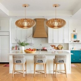 Designer Touch Decorative Log Basswood Ceiling Light 17cm Oval Wooden Lampshade