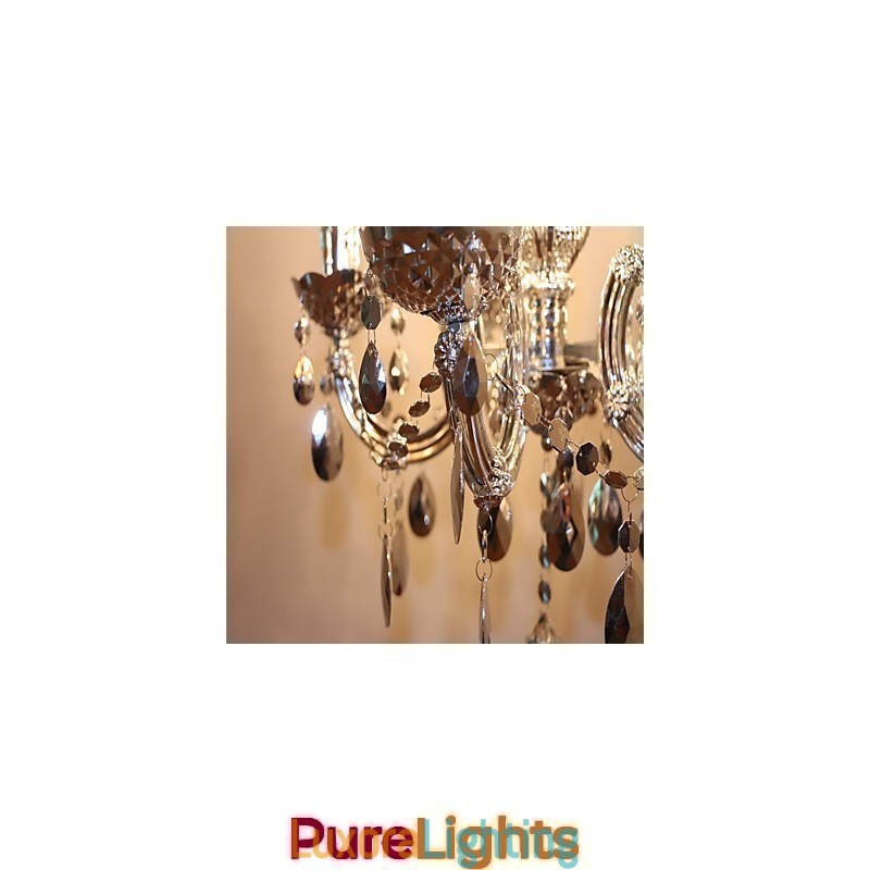 Designer Touch Decorative Modern Silver Acrylic Crystal Style Chandelier With 5 Lights