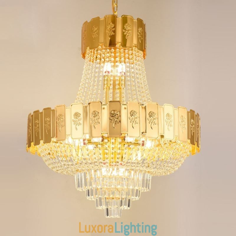 Designer Touch Decorative Gold Crystal Pendant Light Elegant Decrative Ceiling Light