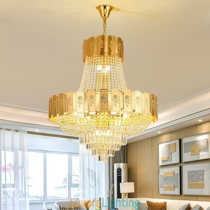 Designer Touch Decorative Gold Crystal Pendant Light Elegant Decrative Ceiling Light