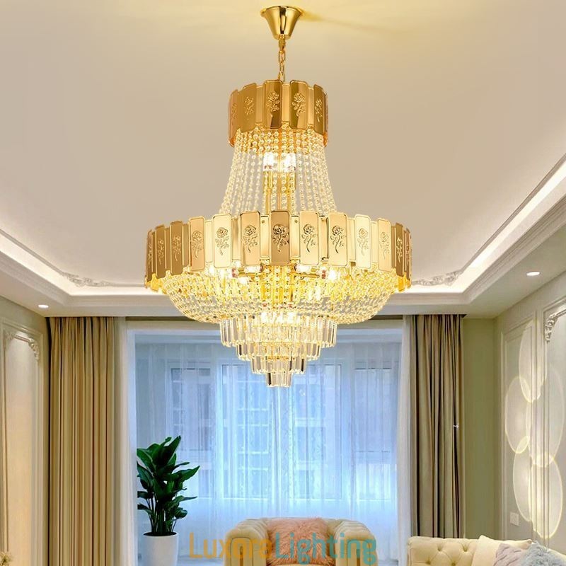 Designer Touch Decorative Gold Crystal Pendant Light Elegant Decrative Ceiling Light