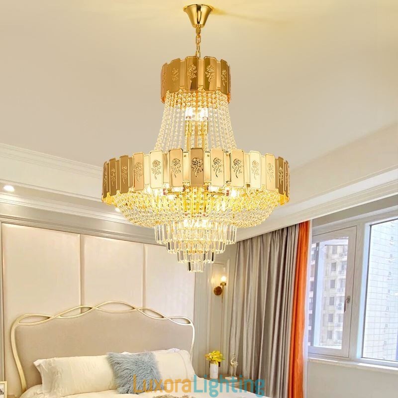Designer Touch Decorative Gold Crystal Pendant Light Elegant Decrative Ceiling Light