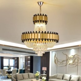 Designer Touch Decorative Crystal Pendant Light Gold Luxury Decrative Ceiling Lamp