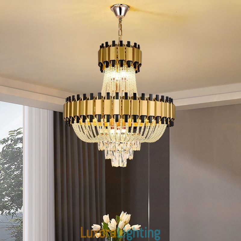 Designer Touch Decorative Crystal Pendant Light Gold Luxury Decrative Ceiling Lamp