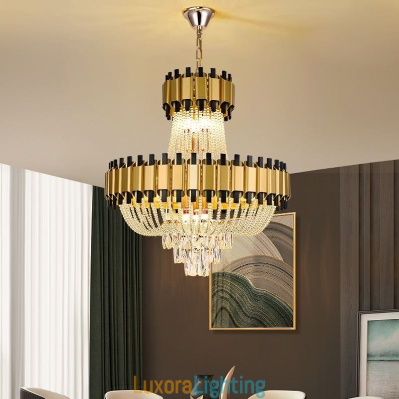 Designer Touch Decorative Crystal Pendant Light Gold Luxury Decrative Ceiling Lamp