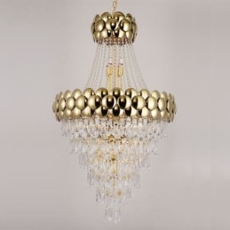 Designer Touch Decorative Crystal Pendant Light Electroplated Gold Duplex Luxury Decrative Ceiling Lamp 80cm