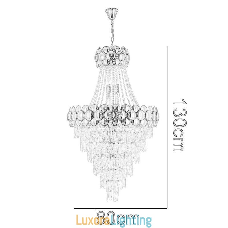 Designer Touch Decorative Crystal Pendant Light Electroplated Gold Duplex Luxury Decrative Ceiling Lamp 80cm