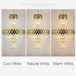 Designer Touch Decorative Crystal Pendant Light Electroplated Gold Duplex Luxury Decrative Ceiling Lamp 80cm