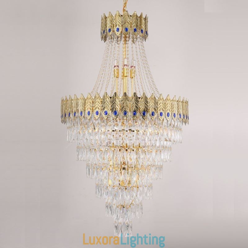 Designer Touch Decorative Crystal Pendant Light Sophisticated Luxury Decrative Hanging Light 80cm