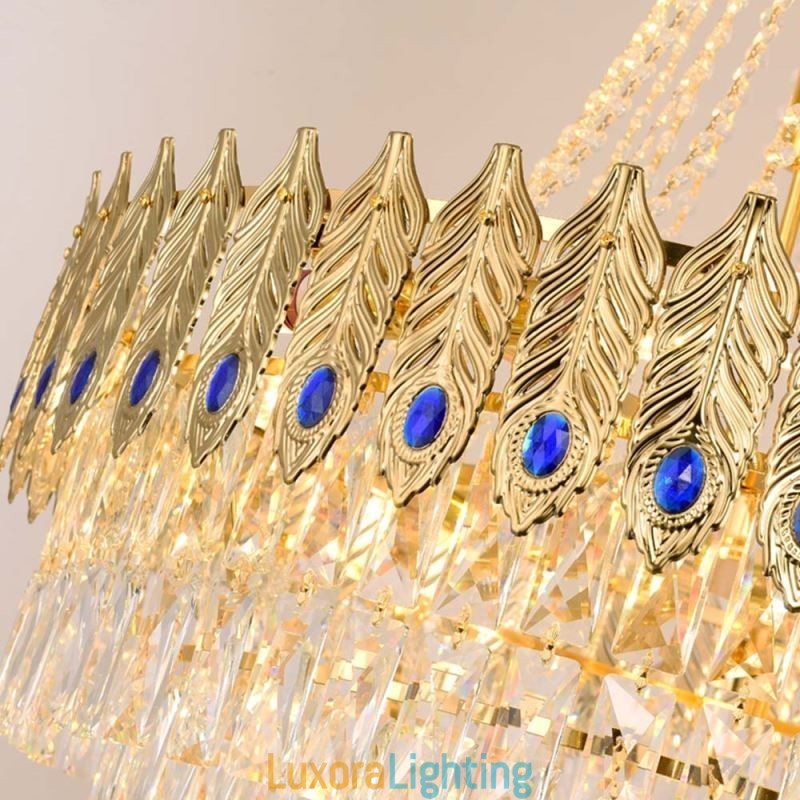 Designer Touch Decorative Crystal Pendant Light Sophisticated Luxury Decrative Hanging Light 80cm