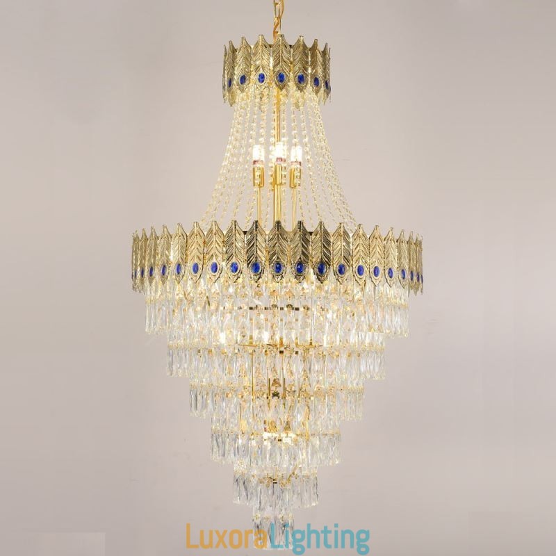 Designer Touch Decorative Crystal Pendant Light Sophisticated Luxury Decrative Hanging Light 80cm