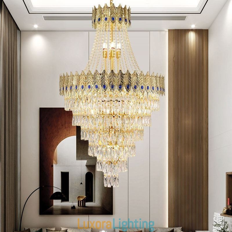 Designer Touch Decorative Crystal Pendant Light Sophisticated Luxury Decrative Hanging Light 80cm