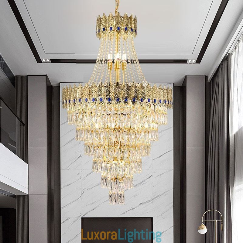 Designer Touch Decorative Crystal Pendant Light Sophisticated Luxury Decrative Hanging Light 80cm