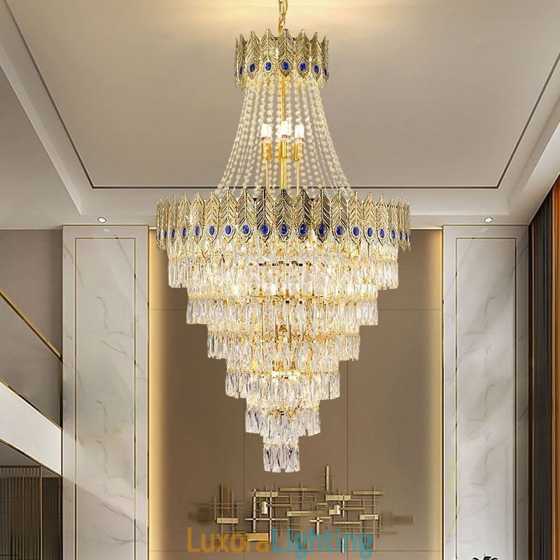 Designer Touch Decorative Crystal Pendant Light Sophisticated Luxury Decrative Hanging Light 80cm